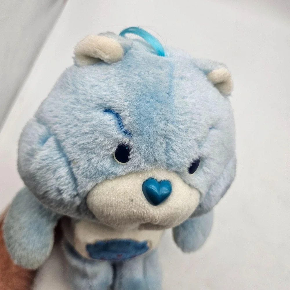 Vintage Kenner Care Bears Grumpy Bear Plush Stuffed Small Blue 1983 Washable